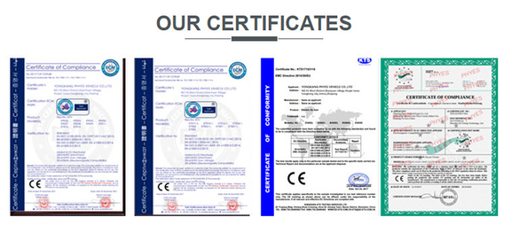 الصين Yongkang PHYES Vehicle Co.,Ltd الشهادات